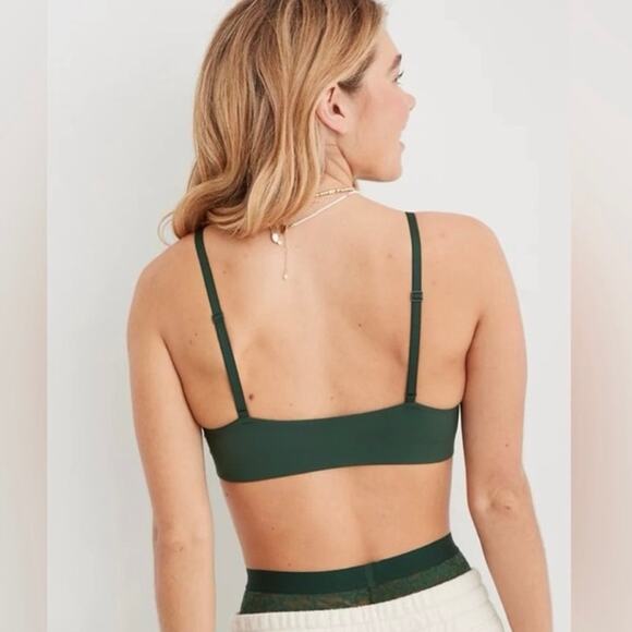 NWT SMOOTHEZ By Aerie Mesh Unlined Bralette Olive Green Size Small - Picture 4 of 9
